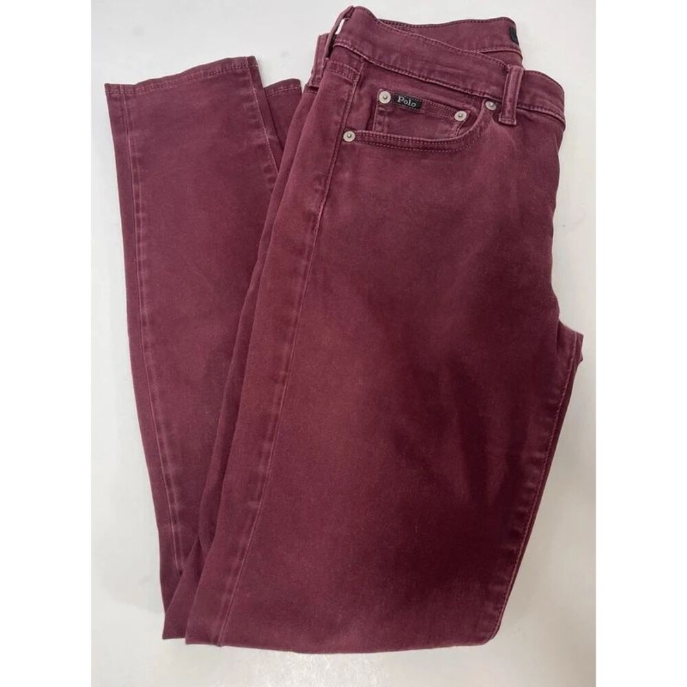 Polo Ralph Lauren Jeans Tapered Burgandy 28” Waist X 28” Inseam Women Size 6